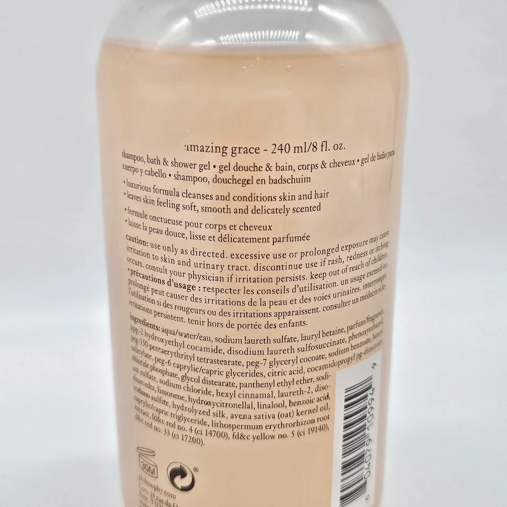 Philosophy Amazing Grace Perfumed Shampoo, Bath & Shower Gel 8 fl oz NEW Sealed